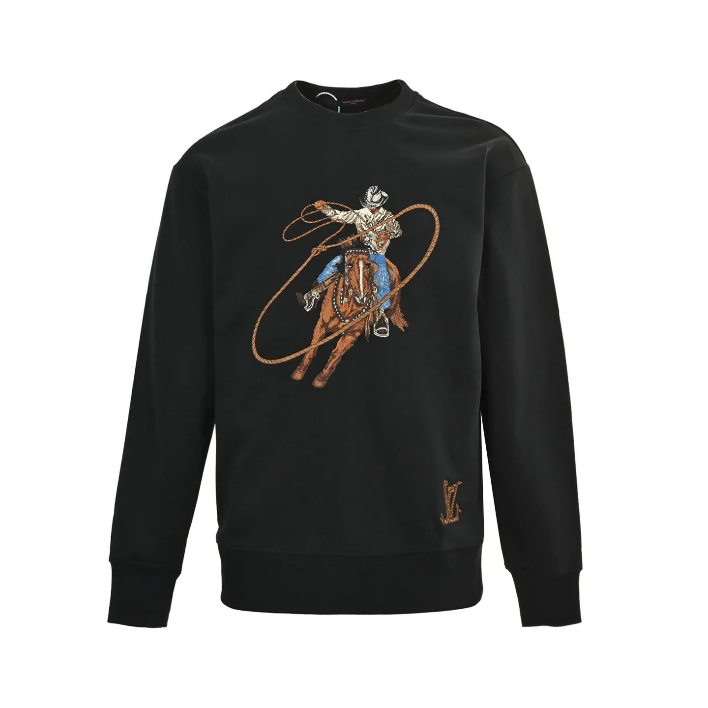 Louis Vuitton/Louis Vuitton 24Fw Western denim embroidered crew neck sweatshirt